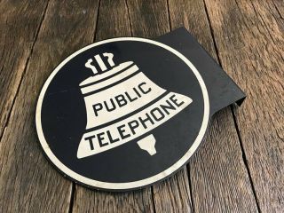 Vintage Public Telephone Sign - 1950 