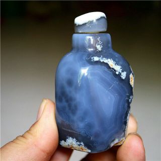 China Exquisite Hand - Carved Natural Nodules Agate Snuff Bottle