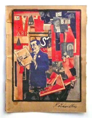 Kurt Schwitters - - A Great 1920s Mixed Media Collage,  Merz Dada,  Rare