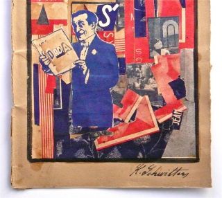 KURT SCHWITTERS - - A GREAT 1920s MIXED MEDIA COLLAGE,  MERZ DADA,  RARE 3
