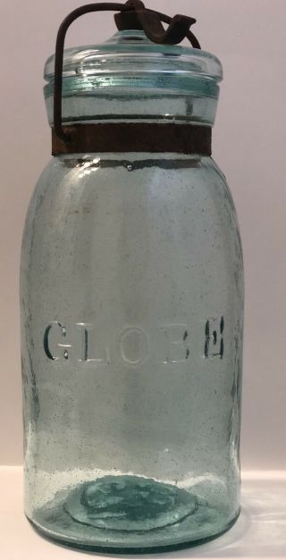 Rare Globe Mason Jar Fruit Jar with thousands of bubbles 11