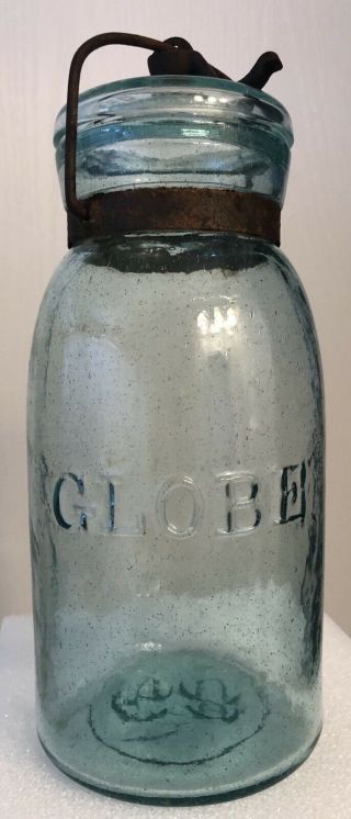 Rare Globe Mason Jar Fruit Jar With Thousands Of Bubbles