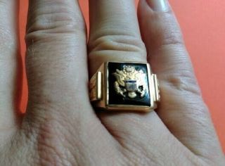 Vintage Us Army 10k Gold Ring Purchased At West Point Circa 1930 
