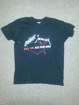 Vintage Metallica & Raven Tour T - Shirt Large Circa 1983