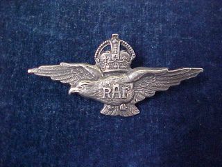Orig Ww2 " Raf " Sweetheart Pilots Wing " Sterling - 925 R " Royal Air Force