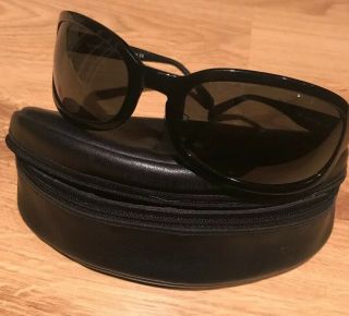 Giorgio Armani Mens Black Wrap Around Sunglasses Ga 2507 020/61 Large W/case