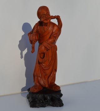 Antique/vintage Chinese Hand Carved Wooden Deity Figural Sculpture/statue