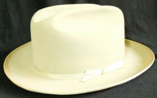 Vintage 1970s 7 - 5/8 Stetson Open Road Thin Ribbon Western Cowboy Hat Fedora 2