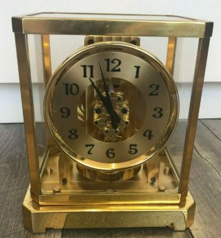 Atmos Jaeger - Lecoultre 15 Jewel Rare Yellow Dial Shelf Mantel Clock
