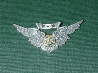 Wwii Us Navy Combat Air Crew Wings Badge Medal By H&h Sterling
