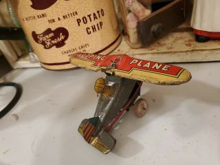 Vintage Marx 5 " Looping Plane Tin Wind - Up Stunt Toy Not Needs Fixed