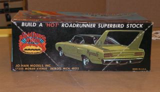 Jo - Han Roadrunner Superbird Plymouth C - 1970 - 200 Model Kit Unbuilt Rare 3