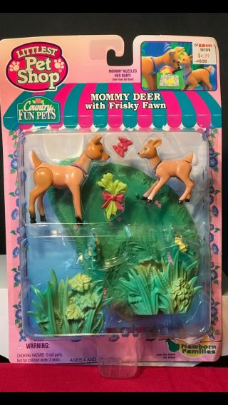 Littlest Pet Shop " Mommy Deer With Frisky Fawn " Mip 60856