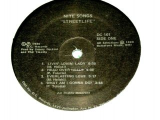Rare 1980 Private Modern Soul Boogie Funk LP: Street Life - Nite Songs - DC 101 4