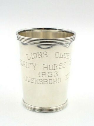 Vintage Ky Lions Club Charity Horse Show Sterling Silver Julep Cup Nr 5295