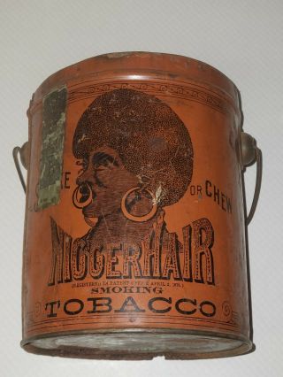 Pre Bigger Hair " N - Hair " Tobacco Can Vintage Americana