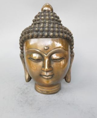 Chinese Pure Brass Sakyamuni Buddha Head Statue