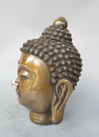 Chinese pure brass sakyamuni Buddha head statue 2