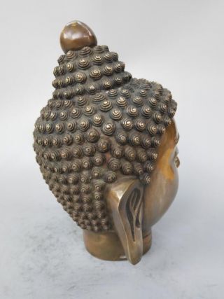 Chinese pure brass sakyamuni Buddha head statue 5