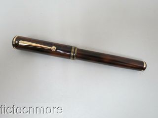 Vintage Sheaffer Connaisseur Brown Marble White Dot Fountain Pen W/ 1920 18k Nib
