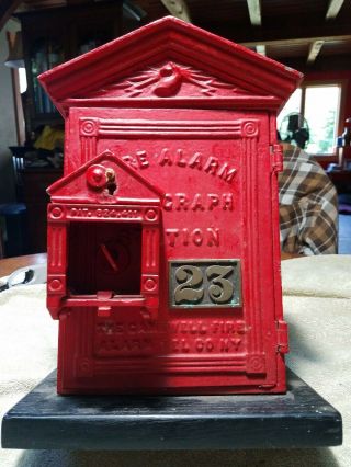 Antique Vintage Gamewell Fire Department Alarm Station Fire Call Box