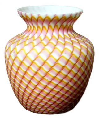 Antique Rare Stevens & Williams c1890 Pull - Up Glass Vase 2