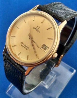 Vintage Omega Seamaster Quartz Cal 1432 Date Mens 32mm Watch