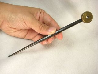 Antique Japanese Tool Forged Iron Gimlet Kiri Hand Drill Awl