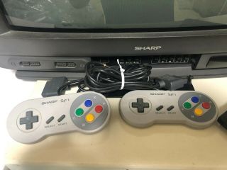 SNES SHARP SF - 1 Console with controllers play SNES cart very rare 1989 repair 4