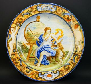 Antique 18thc Italian Faience Majolica Tin Glazed Plate,  Manner Of Carlo Grue