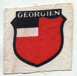 Wwii German Russian Division Georgien Volunteer Shield Patch