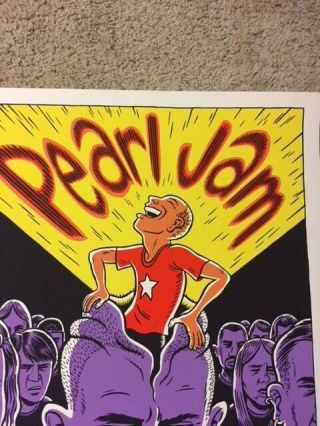 Rare 1996 Seattle Pearl Jam Ward Sutton Concert Poster Handbill Randall’s Island 4