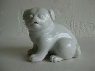 Fine Old Antique Chinese Blanc De Chine Porcelain Dog Statue Figurine W/tag