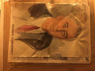 Rare Signed Portrait Painting 1943 Elizabeth Shoumatoff FDR Unfinished 9