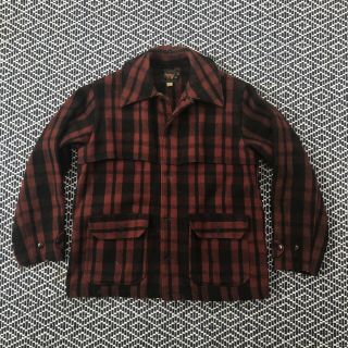 Vintage Men’s Clothing 1930’s Woolrich Lumberjack Red Flannel Button Up Jacket