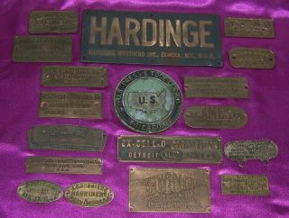 Vintage Antique 18 Metal Bronze Or Brass Small Advertising Signs