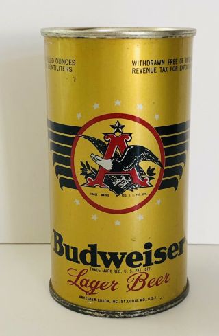 Budweiser “withdrawn Free” Oi Beer Can Rare Version Lilek 157a Rarity 8