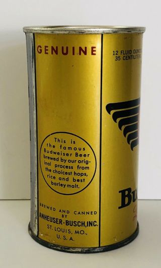 Budweiser “WITHDRAWN FREE” OI Beer Can Rare Version Lilek 157A Rarity 8 4