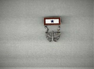 Ww2 Sterling Us Army Air Corps Sis Blue Star,  Wings In Wreath Sweetheart Pin