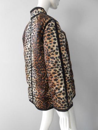 Vintage 1960s Lilli Ann Leopard Print Jacket Trimmed w/ Blk.  Velvet 3