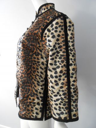 Vintage 1960s Lilli Ann Leopard Print Jacket Trimmed w/ Blk.  Velvet 5