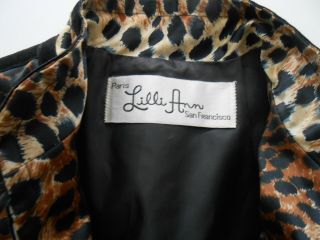 Vintage 1960s Lilli Ann Leopard Print Jacket Trimmed w/ Blk.  Velvet 7