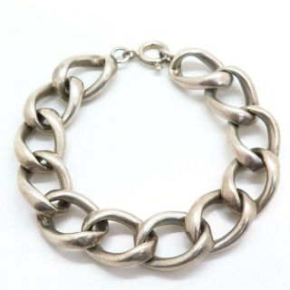 Vtg 925 Sterling Silver Large Cable Link Bracelet 7 