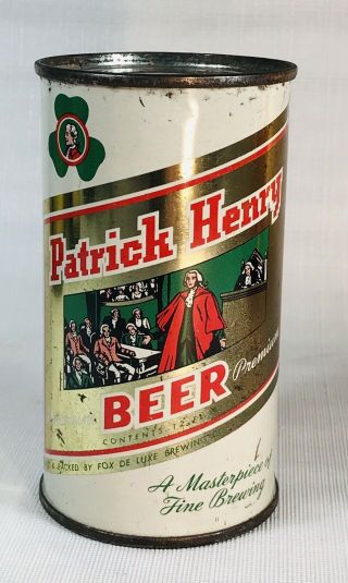 Rare Fox Deluxe Brewing Patrick Henry Beer Can Grand Rapids Michigan Mich Mi
