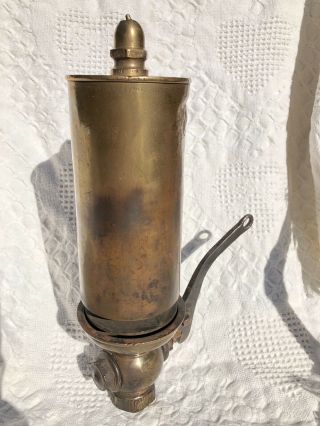 Antique Brass Steam Engine Whistle By American Steam Gauge 14 " Tall 4 " Diameter