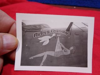 Old Ww2 Military Photo Snapshot Aircraft Nose Art A - 31