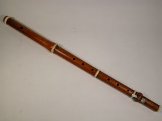 Antique 1 Key Boxwood Flute by E.  Baack & Potter 11
