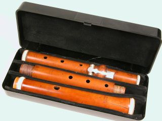 Antique 1 Key Boxwood Flute By E.  Baack & Potter