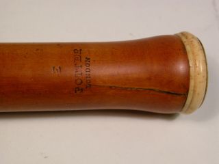 Antique 1 Key Boxwood Flute by E.  Baack & Potter 7