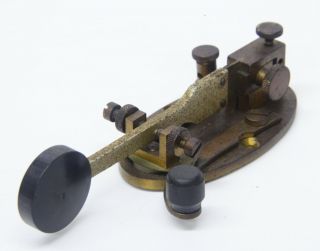 Antique J.  H.  Bunnell Telegraph Key Brass Ham Radio Bug Edison Marconi Era